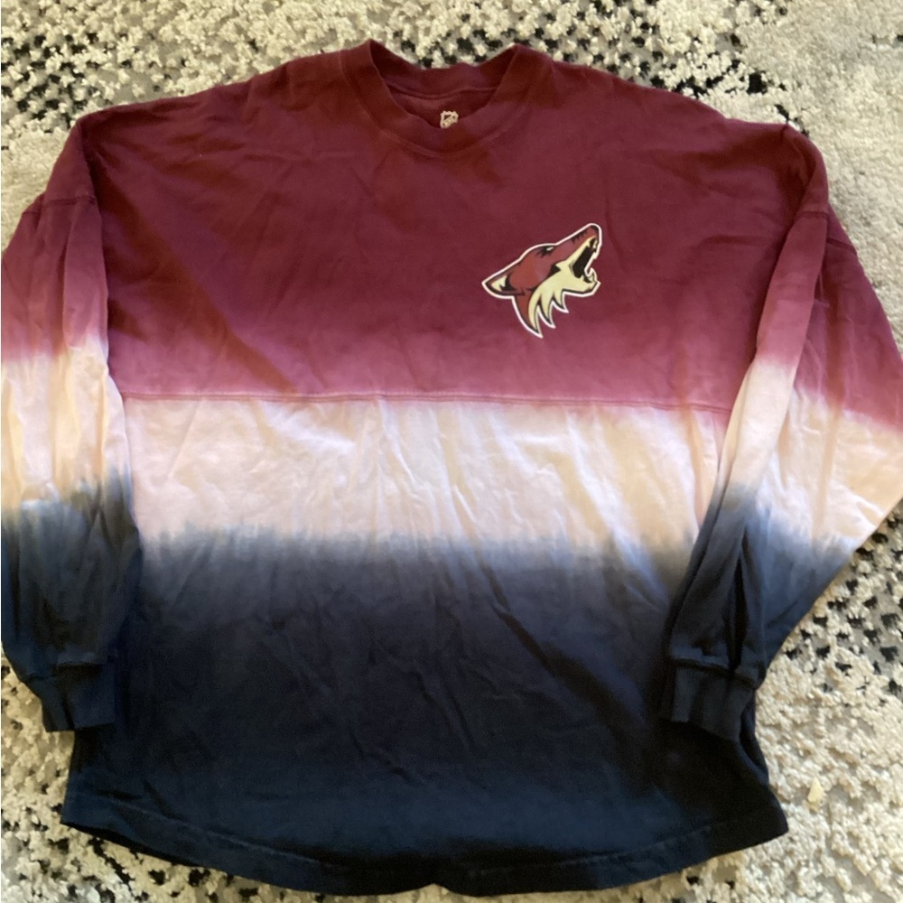 Arizona Coyotes Fanatics Women's Ombre Spirit Jersey Long Sleeve Oversized SZ M